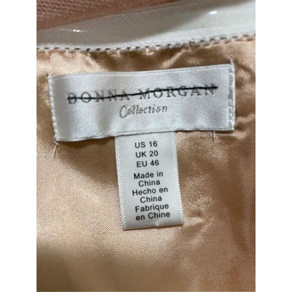 Donna Morgan Sleeveless Sheer Mesh V-Neck Midi Dress Size 16 - Picture 5 of 5